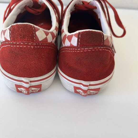 vans old skool red and white youth sz 5.5 lace up checkered - Picture 4 of 10